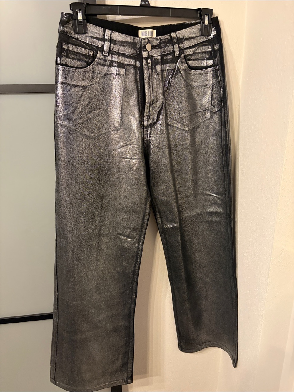 Miss Love Men's Metallic Black Jeans size large